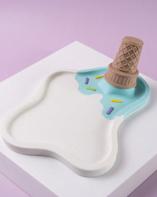 Vassoio Gelato Rovesciato – Azzurro e Bianco