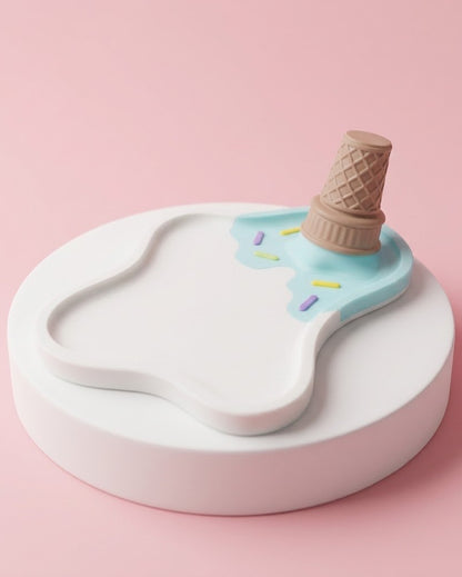 Vassoio Gelato Rovesciato –  Azzurro e Bianco